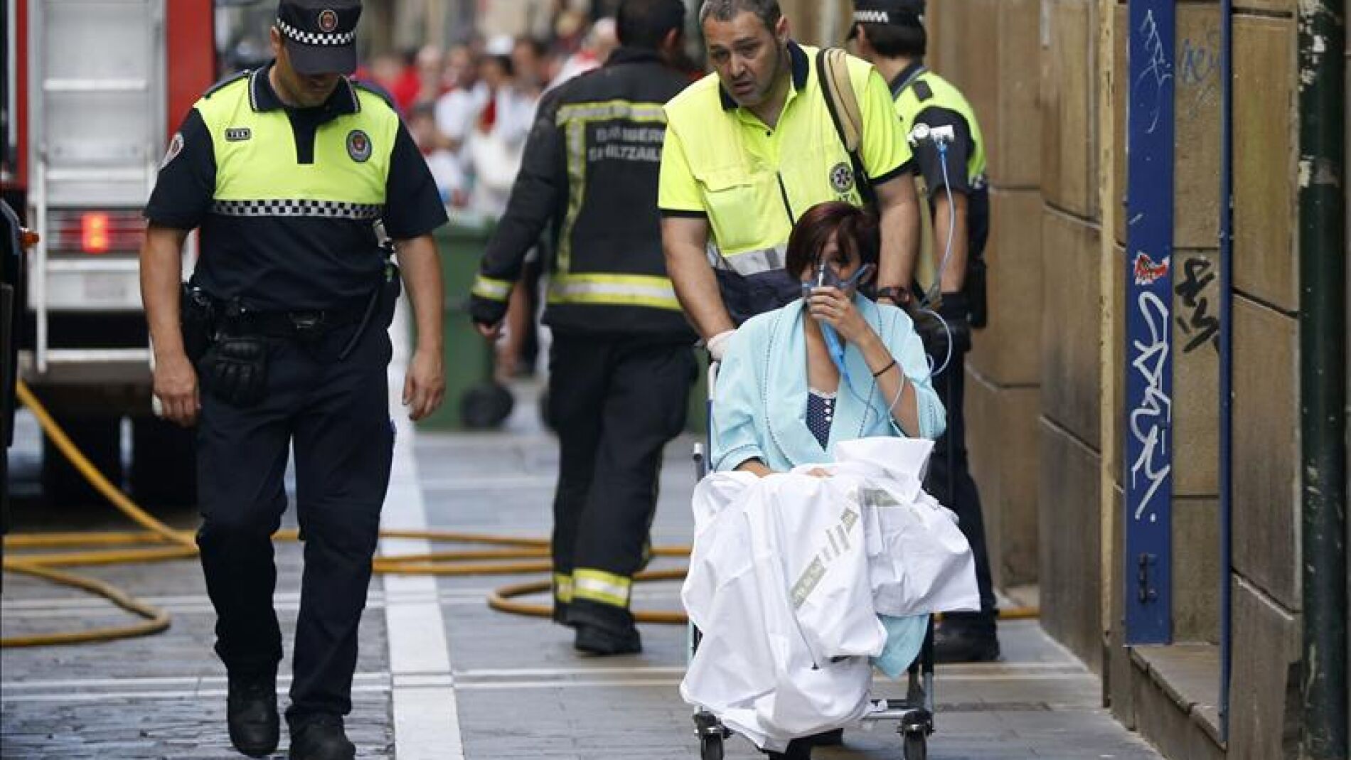Incendio en edificio de Pamplona