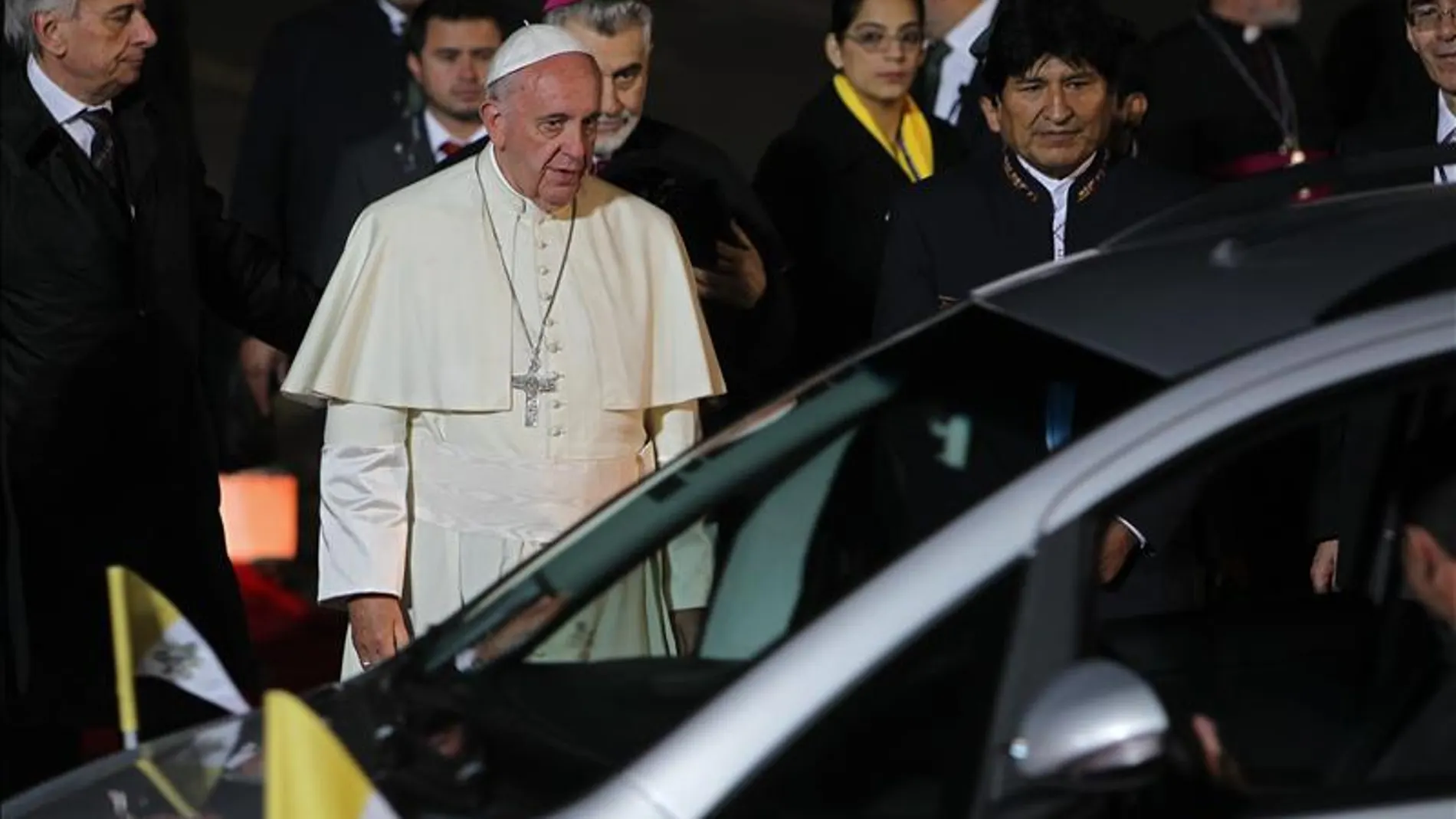 El Papa a su llegada a Bolivia El Papa a su llegada a Bolivia