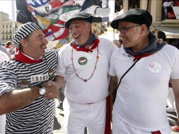 Joseba Asirón, el alcalde de Pamplona, durante los Sanfermines 2015