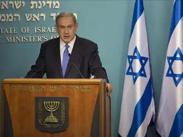 El primer ministro israelí, Benjamín Netanyahu, durante una rueda de prensa El primer ministro israelí, Benjamín Netanyahu, durante una rueda de prensa