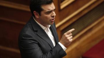 El primer ministro griego, Alexis Tsipras, en la sede del Parlamento, en Atenas (Grecia)