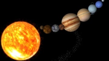 El planeta sol en el sistema solar.