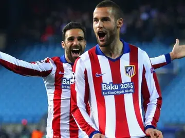 Mario Suárez celebra un gol con el Atlético Mario Suárez celebra un gol con el Atlético