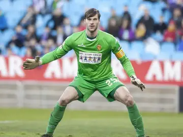 Leo Franco, durante un partido con el Zaragoza Leo Franco, durante un partido con el Zaragoza