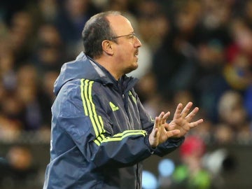 Benítez, durante el partido contra la Roma