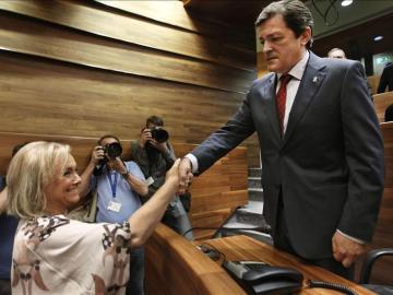 Javier Fernández durante la toma de posesión Javier Fernández durante la toma de posesión