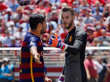 Luis Suárez y David de Gea Luis Suárez y David de Gea