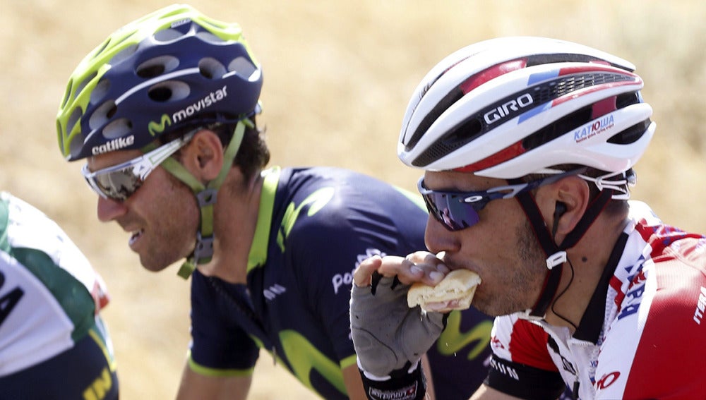 Alejandro Valverde y Purito Rodríguez, durante una etapa