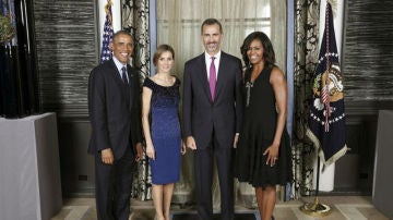  Los Reyes junto a Barack y Michelle Obama en septiembre de 2014
