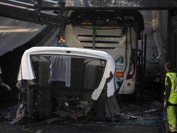 El autobús siniestrado en Lille