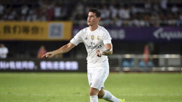 James celebra su gol contra el Inter