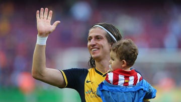 Filipe Luis, en su último partido como jugador del Atleti