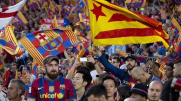 La afición del Barcelona durante la final de la Copa del Rey