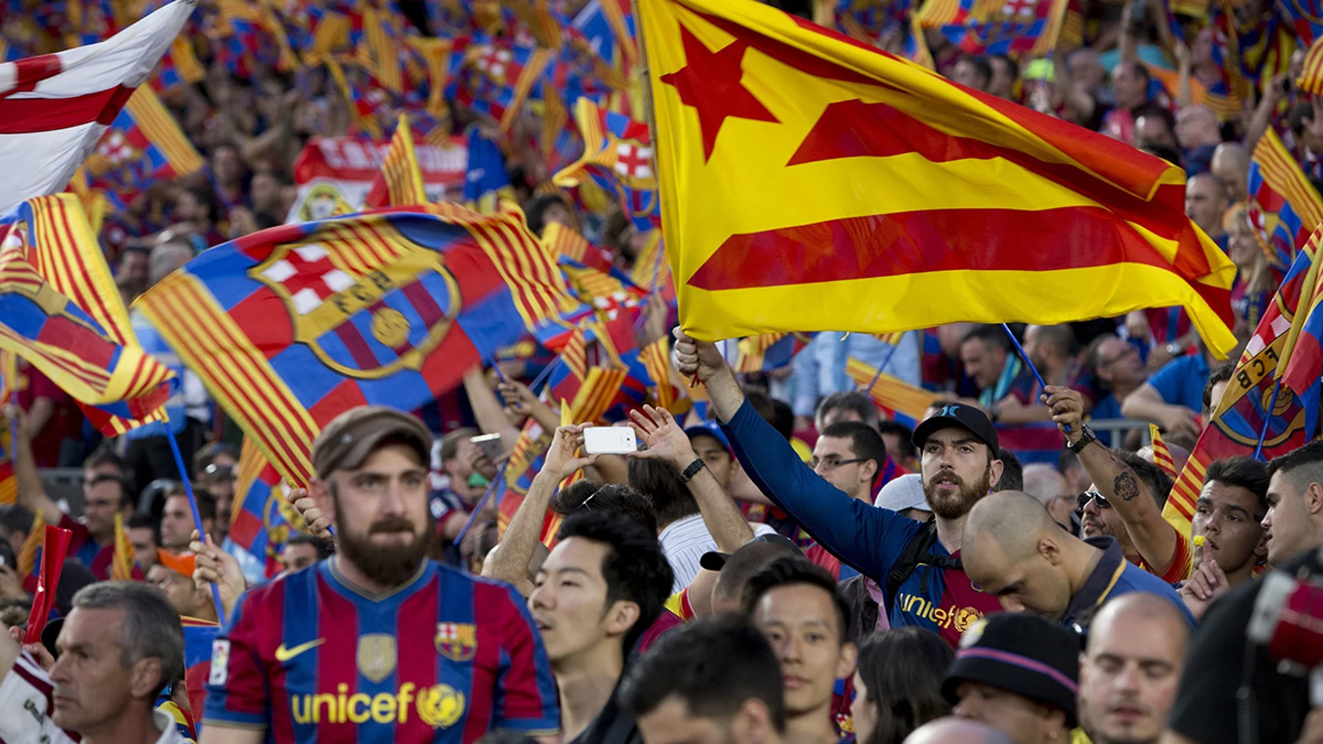 La afición del Barcelona durante la final de la Copa del Rey La afición del Barcelona durante la final de la Copa del Rey