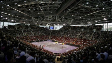 El Madrid Arena, durante un partido de tenis en 2006