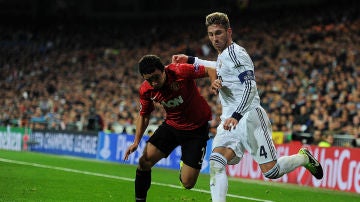 Sergio Ramos, en un partido contra el United