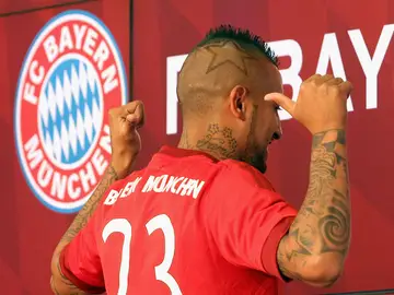 Arturo Vidal, en su presentación con el Bayern Arturo Vidal, en su presentación con el Bayern