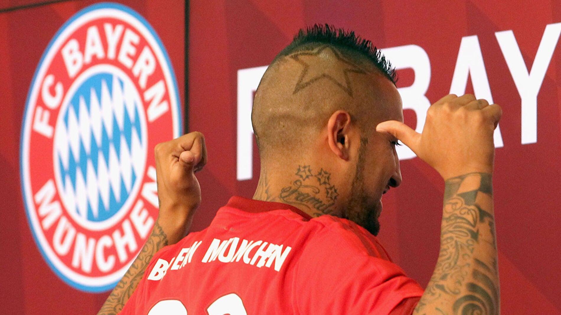 Arturo Vidal, en su presentaci&oacute;n con el Bayern