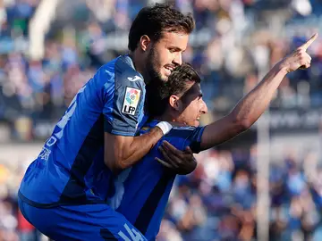 Pedro León celebra un gol con el Getafe Pedro León celebra un gol con el Getafe