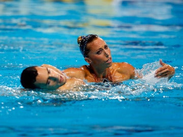 Gemma Mengual y Pau Ribes, durante su ejercicio