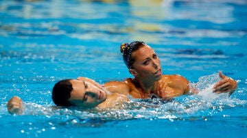 Gemma Mengual y Pau Ribes, durante su ejercicio