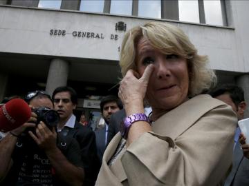 Esperanza Aguirre a la salida de los juzgados de Plaza Castilla