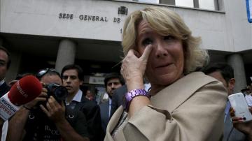 Esperanza Aguirre a la salida de los juzgados de Plaza Castilla