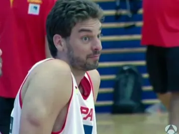 Pau Gasol, durante el entrenamiento de la Selección Pau Gasol, durante el entrenamiento de la Selección