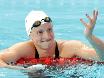 Katie Ledecky, tras batir el récord de 1.500 metros Katie Ledecky, tras batir el récord de 1.500 metros