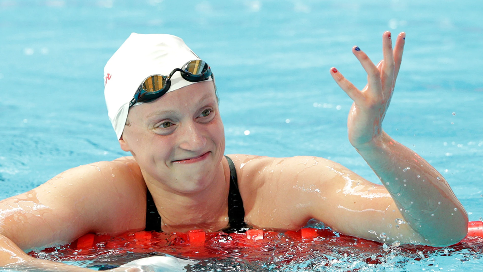 Katie Ledecky, tras batir el récord de 1.500 metros Katie Ledecky, tras batir el récord de 1.500 metros