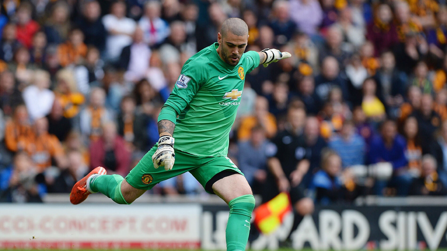V&iacute;ctor Vald&eacute;s, durante un partido con el United