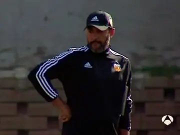 Nuno, durante el entrenamiento Nuno, durante el entrenamiento