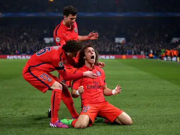 David Luiz celebra su gol contra el Chelsea en la pasada edición de la Champions David Luiz celebra su gol contra el Chelsea en la pasada edición de la Champions