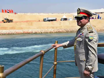 Abdelfatah al Sisi, durante la inauguración del nuevo canal de Suez Abdelfatah al Sisi, durante la inauguración del nuevo canal de Suez