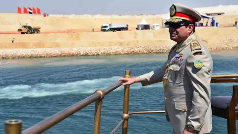 Abdelfatah al Sisi, durante la inauguración del nuevo canal de Suez Abdelfatah al Sisi, durante la inauguración del nuevo canal de Suez