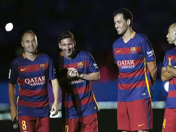 Los capitanes del Barça, juntos antes del Gamper Los capitanes del Barça, juntos antes del Gamper