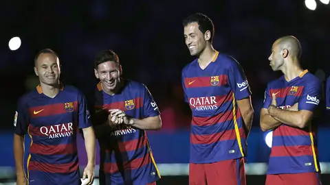 Los capitanes del Barça, juntos antes del Gamper Los capitanes del Barça, juntos antes del Gamper
