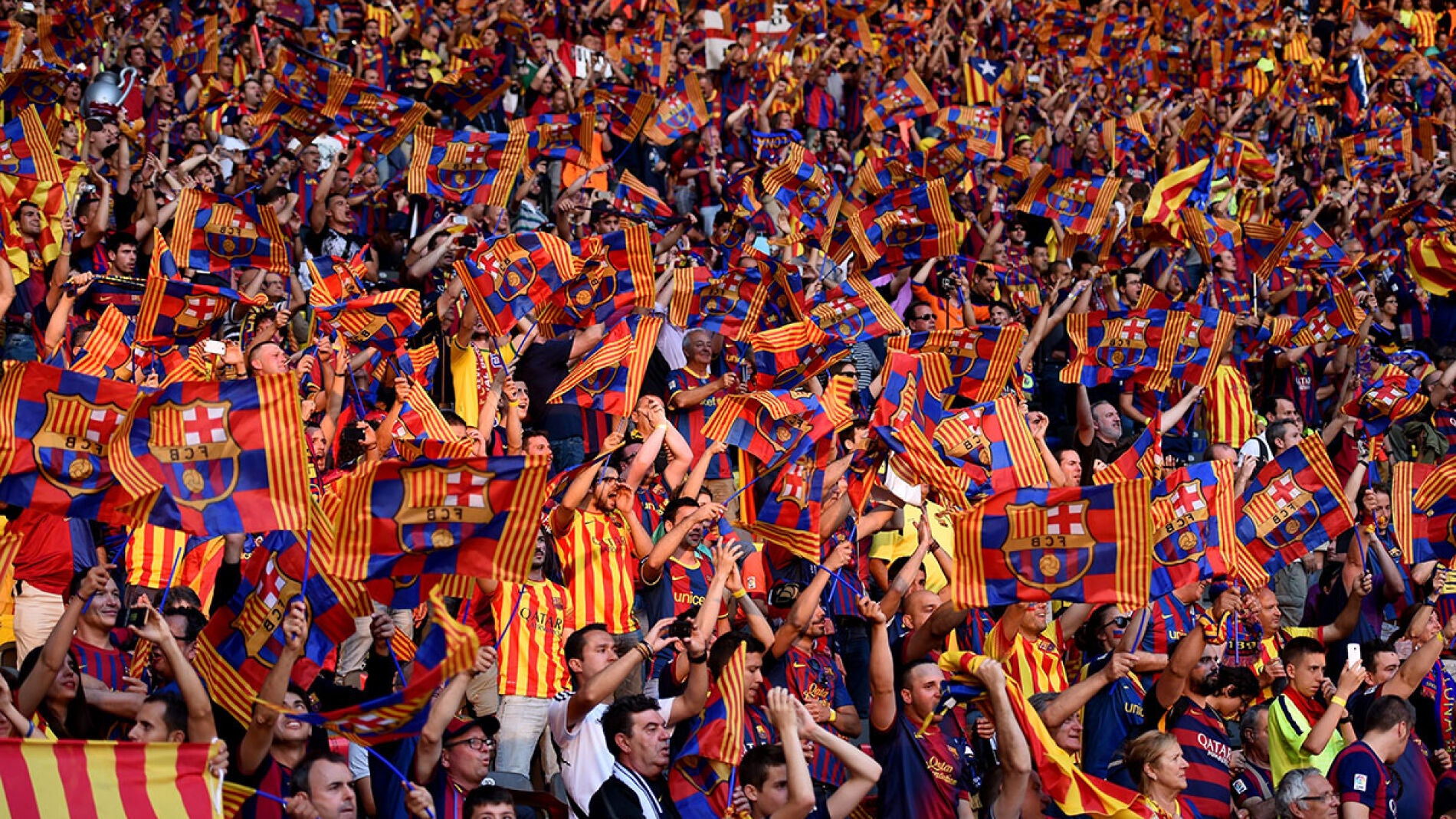 La afici&oacute;n del Barcelona durante la final de la Champions en Berl&iacute;n