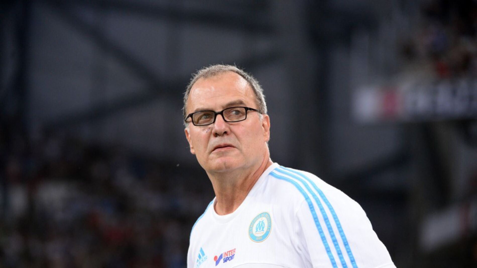 Marcelo Bielsa, en un partido del Olympique de Marsella