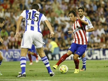 Óliver Torres, durante el partido contra la Real Sociedad