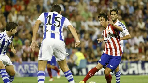 Óliver Torres, durante el partido contra la Real Sociedad Óliver Torres, durante el partido contra la Real Sociedad