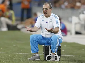 Bielsa, en su último partido como entrenador del Marsella Bielsa, en su último partido como entrenador del Marsella
