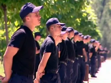 Vigilantes de seguridad, en Tiflis Vigilantes de seguridad, en Tiflis