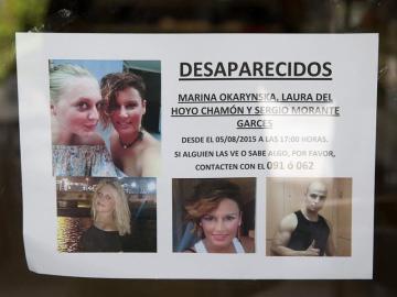 Cartel pidiendo ayuda en la búsqueda de Laura y Marina en Cuenca