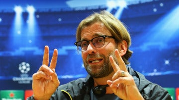 Jürgen Klopp durante una rueda de prensa con el Borussia Dortmund