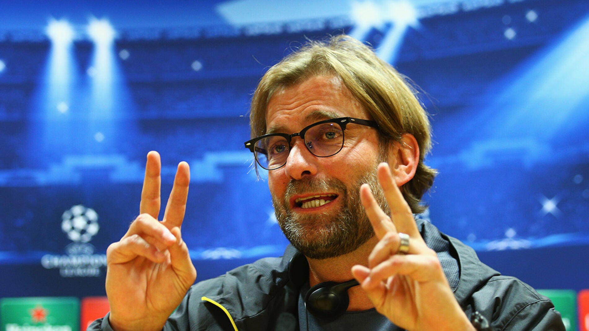 J&uuml;rgen Klopp durante una rueda de prensa con el Borussia Dortmund