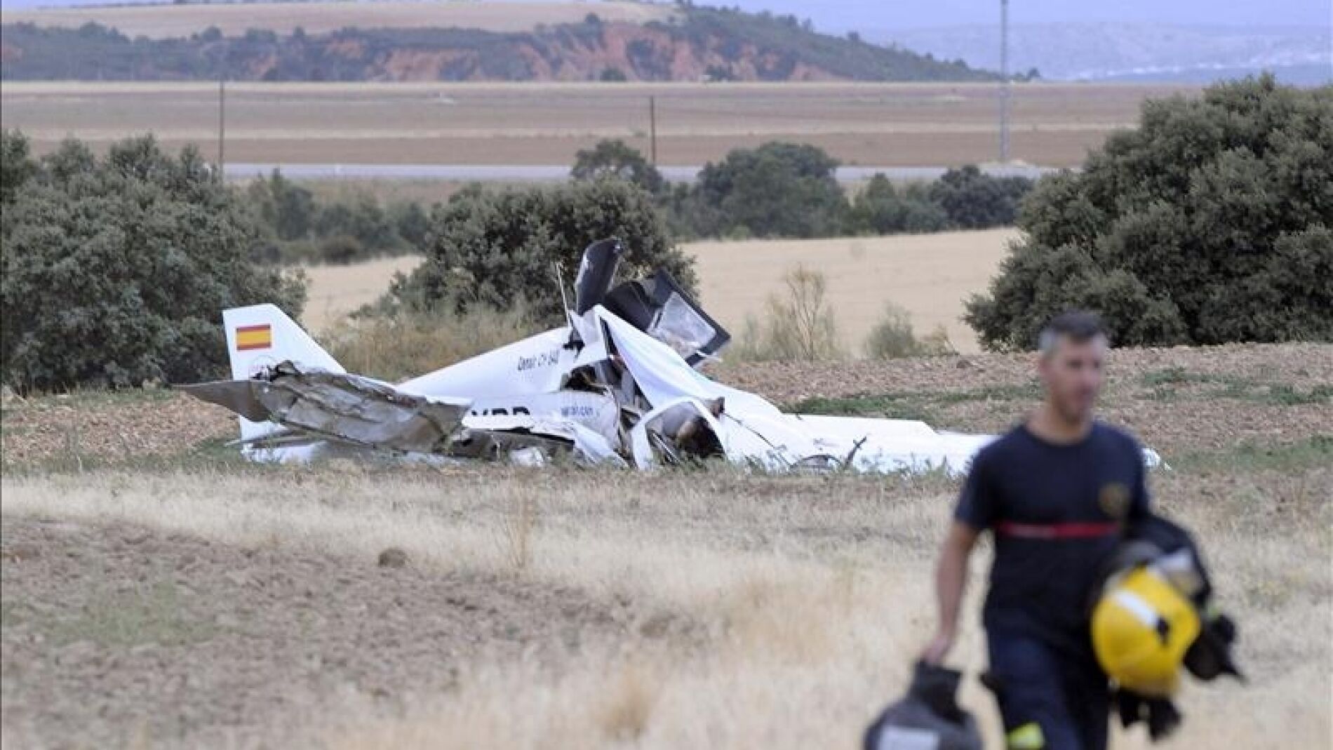Estado en el que ha quedado la avioneta en la que tres personas han muerto