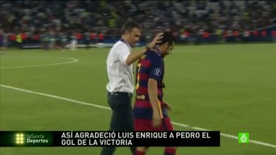 Luis Enrique felicitó a Pedro de una forma muy fría