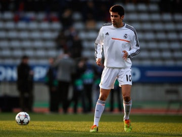 Enzo Zidane en un entrenamiento previo a un partido