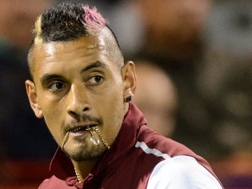 Nick Kyrgios durante un partido de tenis